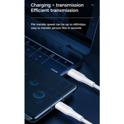 JOYROOM S-1230M3 60W PD Type-C / USB-C to Type-C / USB-C Fast Charging Data Cable, Length:1.2m(White) - USB-C & Type-C Cable by JOYROOM | Online Shopping South Africa | PMC Jewellery