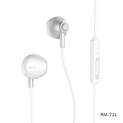 REMAX RM-711 Music Wired Earphone with MIC & Support Hands-free(Silver) - Normal Style Earphone by REMAX | Online Shopping South Africa | PMC Jewellery