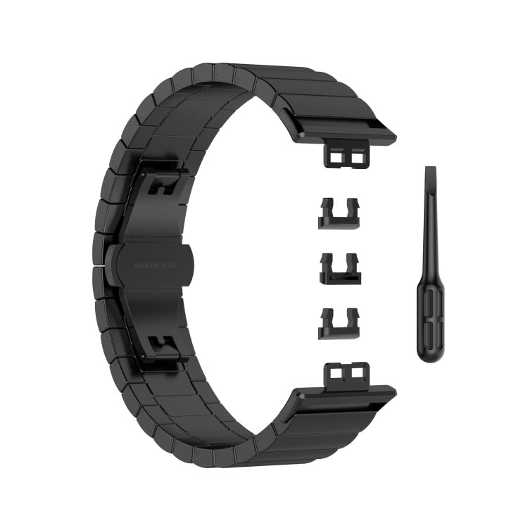 For Huawei Watch Fit Stainless Steel Watch Band(Black) - Watch Bands by PMC TechLife | Online Shopping South Africa | PMC TechLife | Buy Now Pay Later Mobicred