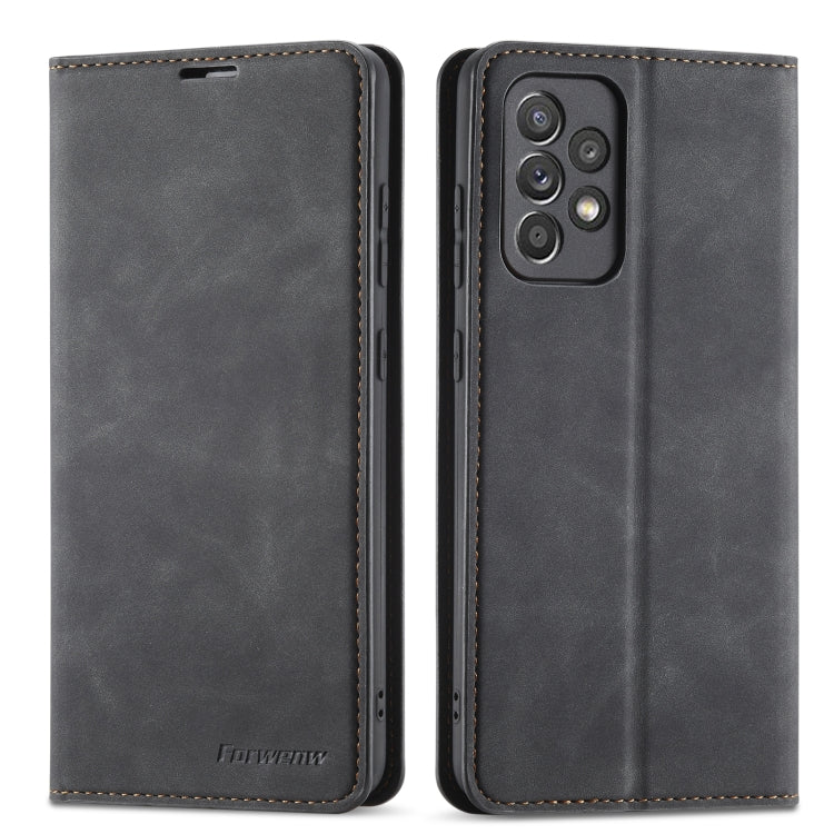 For Samsung Galaxy A52 5G / 4G Forwenw Dream Series Oil Edge Strong Magnetism Horizontal Flip Leather Case with Holder & Card Slots & Wallet & Photo Frame(Black) - Galaxy Phone Cases by Forwenw | Online Shopping South Africa | PMC TechLife | Buy Now Pay Later Mobicred