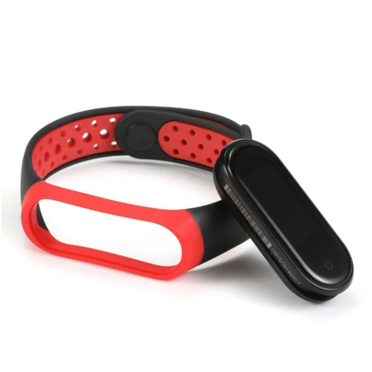 For Xiaomi Mi Band 6 (CA8856) Breathable Silicone Watch Band with Holes(Black+Red) - free shipping - PMC TechLife - Order now!