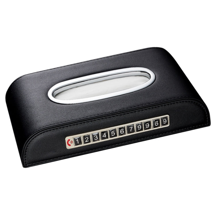 Universal Car Tissue Box with Temporary Parking Phone Number Card(Black) - Tissue Boxes by PMC Jewellery | Online Shopping South Africa | PMC Jewellery