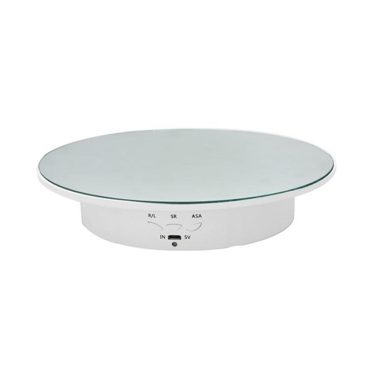 20cm USB Electric Rotating Turntable Display Stand Video Shooting Props Turntable for Photography, Load: 8kg(White Mirror) - free shipping - PMC TechLife - Order now!