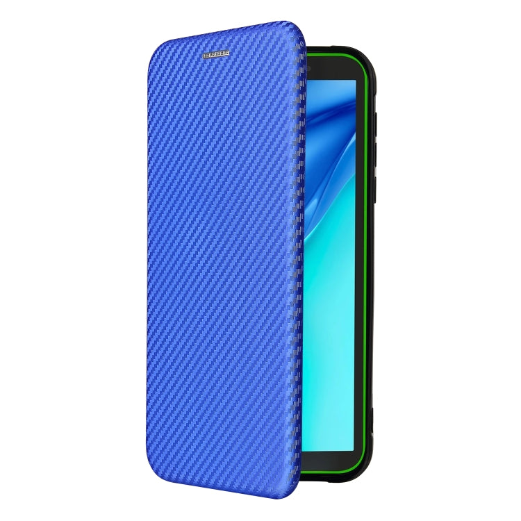For Blackview BV6300 Pro Carbon Fiber Texture Horizontal Flip TPU + PC + PU Leather Case with Card Slot(Blue) - free shipping - PMC TechLife - Order now!
