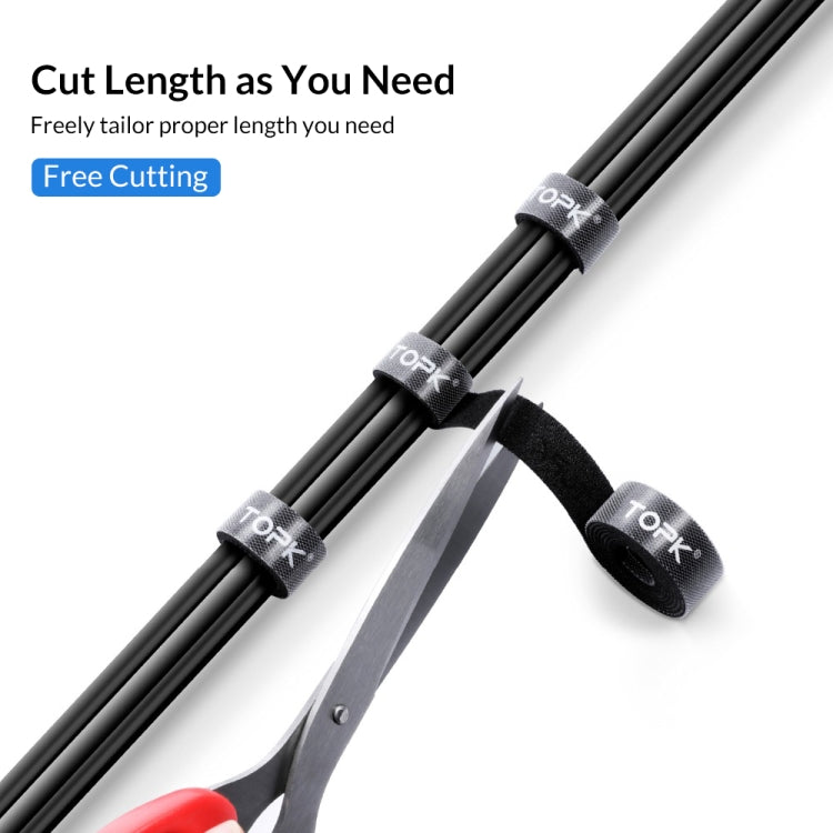 4 PCS TOPK Reusable & Dividable Nylon Tie-wraps Hook and Loop Fastener Cable Ties, Length:2m - free shipping - PMC TechLife - Order now!