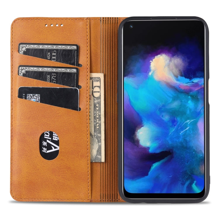 For OPPO A74 (5G) AZNS Magnetic Calf Texture Horizontal Flip Leather Case with Card Slots & Holder & Wallet(Black) - OPPO Cases by AZNS | Online Shopping South Africa | PMC TechLife | Buy Now Pay Later Mobicred