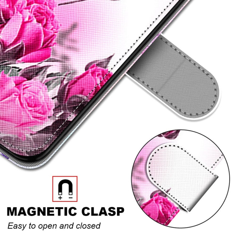 For OPPO A53 4G(2020) / A53s / A32 / A33 (2020) Coloured Drawing Cross Texture Horizontal Flip PU Leather Case with Holder & Card Slots & Wallet & Lanyard(Wild Rose) - free shipping - PMC TechLife - Order now!
