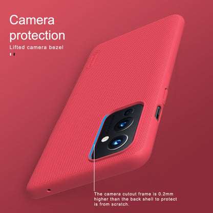 For OnePlus 9 (EU/NA Version) NILLKIN Frosted Concave-convex Texture PC Protective Case(Red) - OnePlus Cases by NILLKIN | Online Shopping South Africa | PMC Jewellery