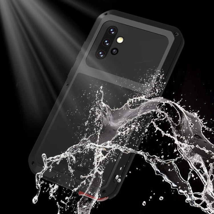 For Samsung Galaxy A52 5G / 4G LOVE MEI Metal Shockproof Waterproof Dustproof Protective Case with Glass(Black) - Galaxy Phone Cases by LOVE MEI | Online Shopping South Africa | PMC TechLife | Buy Now Pay Later Mobicred