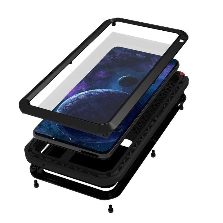 For Samsung Galaxy A52 5G / 4G LOVE MEI Metal Shockproof Waterproof Dustproof Protective Case with Glass(Black) - Galaxy Phone Cases by LOVE MEI | Online Shopping South Africa | PMC TechLife | Buy Now Pay Later Mobicred