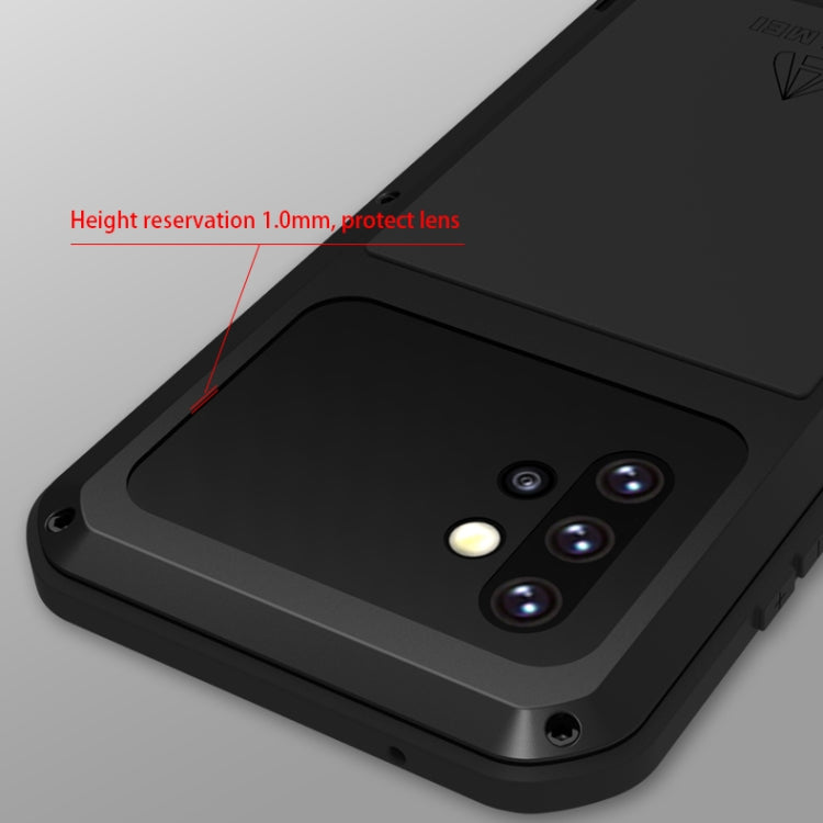 For Samsung Galaxy A52 5G / 4G LOVE MEI Metal Shockproof Waterproof Dustproof Protective Case with Glass(Black) - Galaxy Phone Cases by LOVE MEI | Online Shopping South Africa | PMC TechLife | Buy Now Pay Later Mobicred