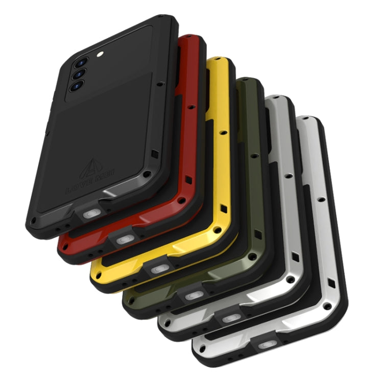 For Samsung Galaxy S21 5G LOVE MEI Metal Shockproof Waterproof Dustproof Protective Case with Glass(Army Green) - free shipping - PMC TechLife - Order now!