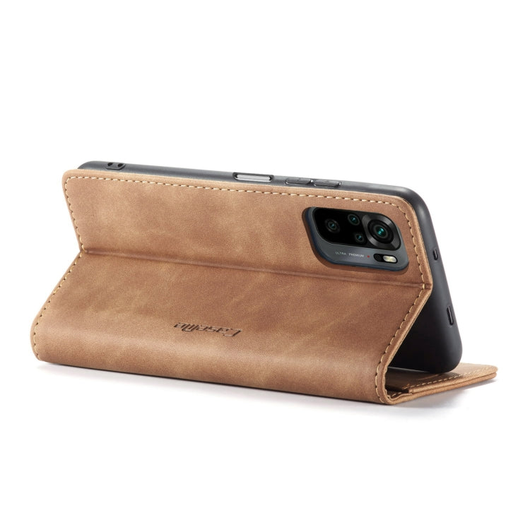 For Xiaomi Redmi Note 10 4G / Note 10s CaseMe 013 Multifunctional Horizontal Flip Leather Case with Holder & Card Slot & Wallet(Brown) - free shipping - PMC TechLife - Order now!