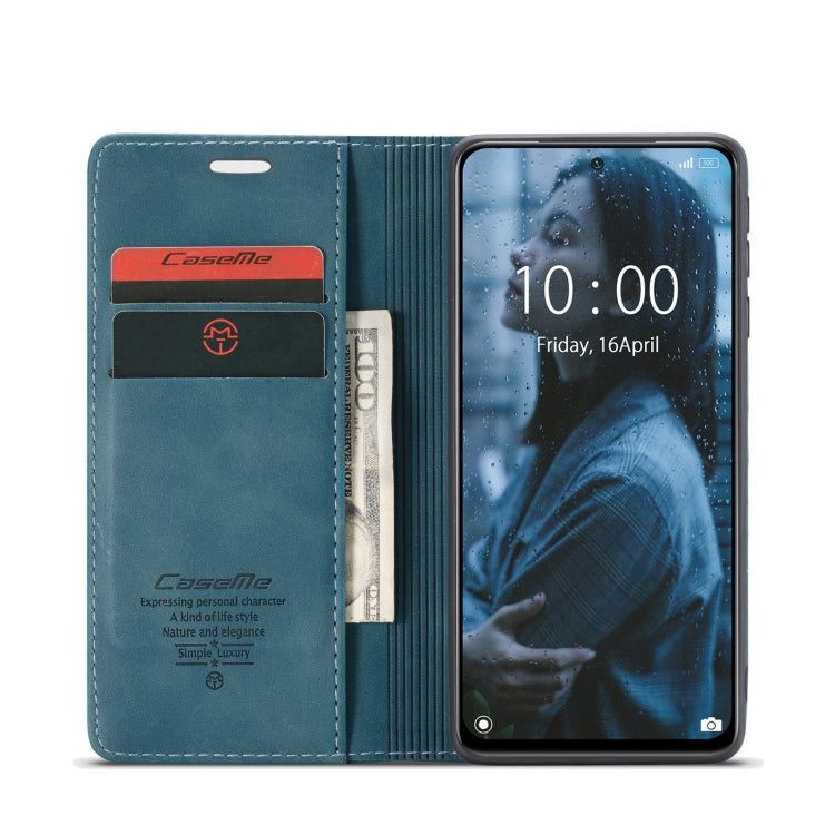 For Xiaomi Redmi Note 10 4G / Note 10s CaseMe 013 Multifunctional Horizontal Flip Leather Case with Holder & Card Slot & Wallet(Blue) - free shipping - PMC TechLife - Order now!