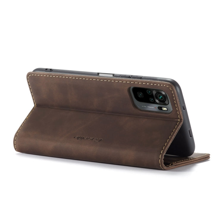 For Xiaomi Redmi Note 10 4G / Note 10s CaseMe 013 Multifunctional Horizontal Flip Leather Case with Holder & Card Slot & Wallet(Coffee) - free shipping - PMC TechLife - Order now!