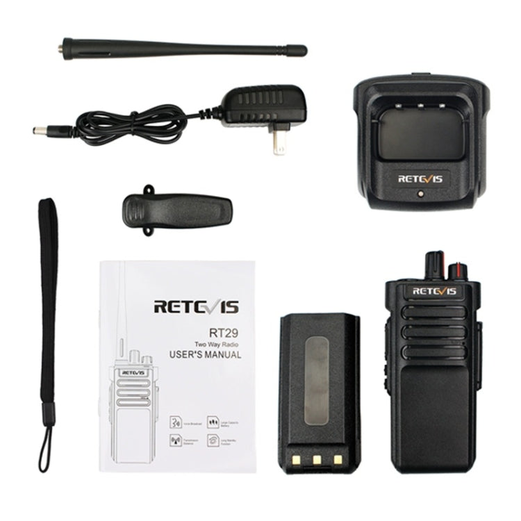 RETEVIS RT29 10W UHF 400-480MHz 16CHS Two Way Radio Handheld Walkie Talkie, US Plug(Black) - Handheld Walkie Talkie by RETEVIS | Online Shopping South Africa | PMC Jewellery