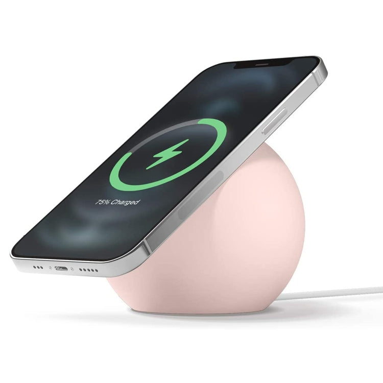 Silicone Pellet Magsafe Magnetic Charger Holder for iPhone 12 Series(Pink) - Desktop Holder by PMC TechLife | Online Shopping South Africa | PMC TechLife