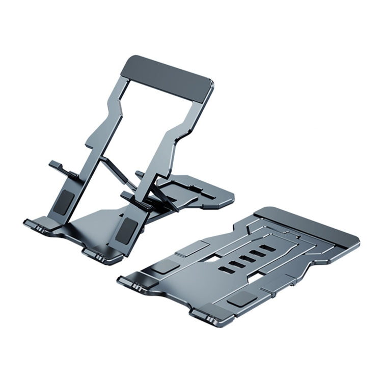 R-JUST HZ06 Universal Foldable Magnetic Flakes Aluminum Alloy Mobile Phones / Tablets Holder(Grey) - Desktop Holder by R-JUST | Online Shopping South Africa | PMC TechLife