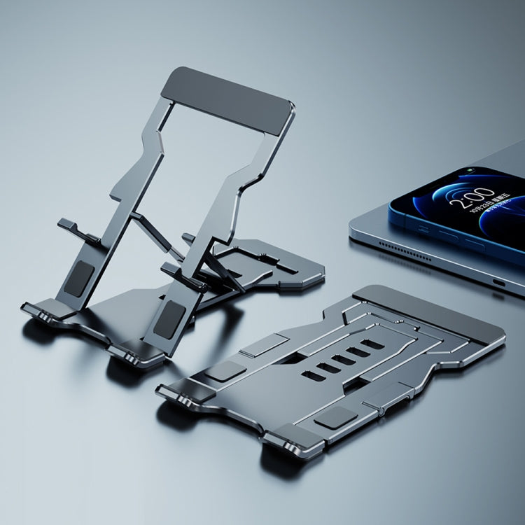 R-JUST HZ06 Universal Foldable Magnetic Flakes Aluminum Alloy Mobile Phones / Tablets Holder(Grey) - Desktop Holder by R-JUST | Online Shopping South Africa | PMC TechLife