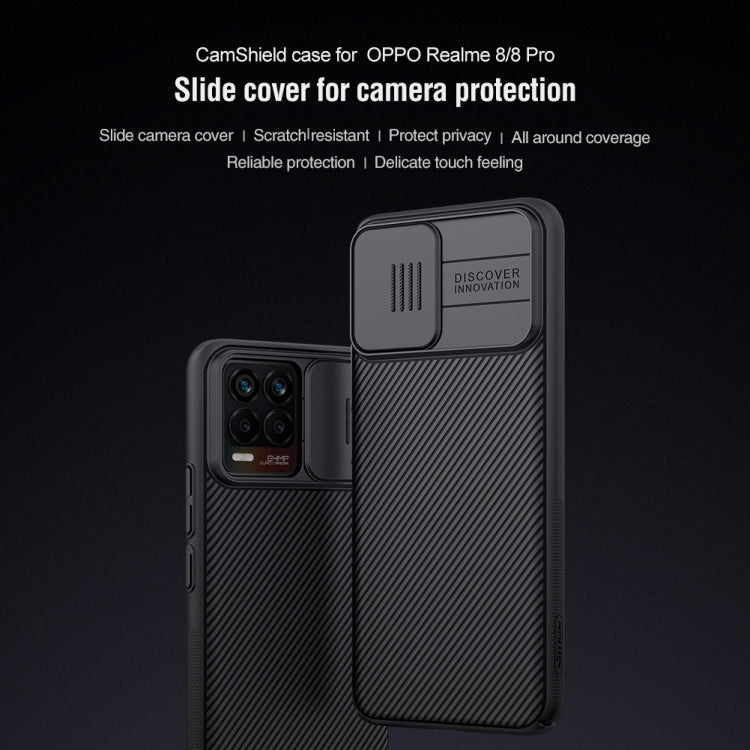For OPPO Realme 8 / 8 Pro NILLKIN Black Mirror Series PC Camshield Full Coverage Dust-proof Scratch Resistant Case(Black) - Realme Cases by NILLKIN | Online Shopping South Africa | PMC Jewellery