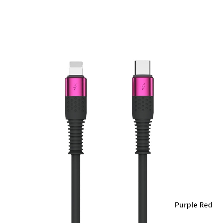 TOTUDESIGN BPD-005 Dyson Series USB-C / Type-C to 8 Pin PD Fast Silicone Data Cable for iPhone, iPad, Length: 1.2m(Purple Red) - Normal Style Cable by TOTUDESIGN | Online Shopping South Africa | PMC Jewellery