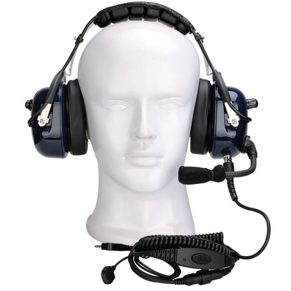 RETEVIS EH050K 2 Pin Adjustable Volume Noise Reduction Aviation Headphone Microphone with Finger PTT - Microphones & Headsets by RETEVIS | Online Shopping South Africa | PMC Jewellery