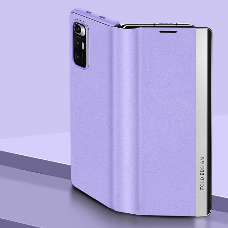 For Xiaomi Mi Mix Fold Matte First Layer Cowhide Folding Leather Case(Purple) - Xiaomi Cases by PMC Jewellery | Online Shopping South Africa | PMC Jewellery