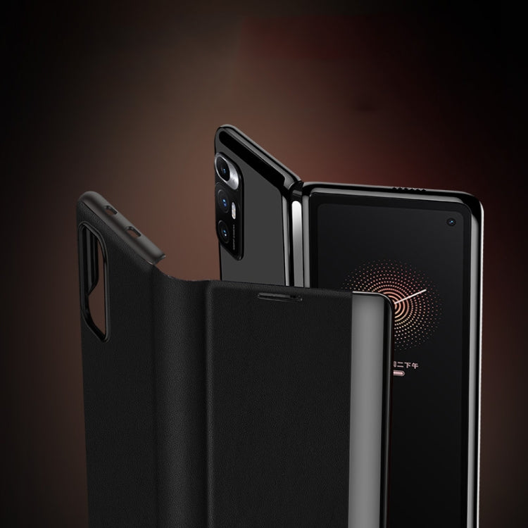 For Xiaomi Mi Mix Fold Matte First Layer Cowhide Folding Leather Case(Purple) - Xiaomi Cases by PMC TechLife | Online Shopping South Africa | PMC TechLife