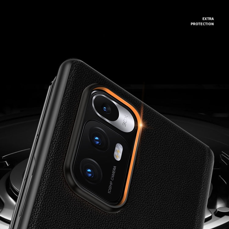 For Xiaomi Mi Mix Fold Matte First Layer Cowhide Folding Leather Case(Black) - Xiaomi Cases by PMC TechLife | Online Shopping South Africa | PMC TechLife