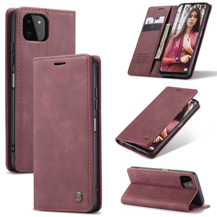 For Samsung Galaxy A22 5G CaseMe 013 Multifunctional Horizontal Flip Leather Case with Card Slot & Holder & Wallet(Wine Red) - Galaxy Phone Cases by CaseMe | Online Shopping South Africa | PMC TechLife | Buy Now Pay Later Mobicred