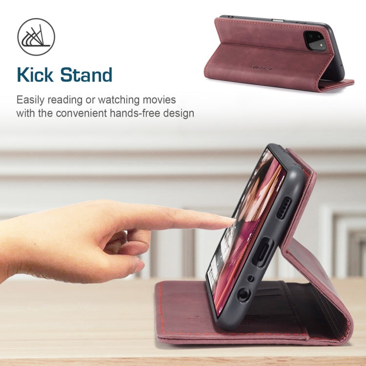 For Samsung Galaxy A22 5G CaseMe 013 Multifunctional Horizontal Flip Leather Case with Card Slot & Holder & Wallet(Wine Red) - Galaxy Phone Cases by CaseMe | Online Shopping South Africa | PMC TechLife | Buy Now Pay Later Mobicred