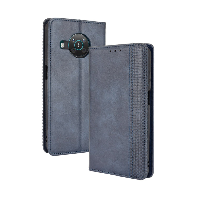 For Nokia X10 / X20 Magnetic Buckle Retro Crazy Horse Texture Horizontal Flip Leather Case with Holder & Card Slots & Photo Frame(Blue) - free shipping - PMC TechLife - Order now!