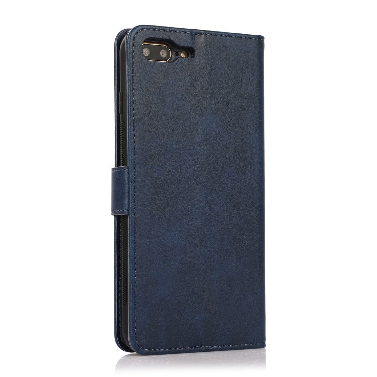 Calf Texture 2 in 1 Detachable Magnetic Back Cover Horizontal Flip Leather Case with Holder & Card Slots & Wallet & Photo Frame For iPhone 8 Plus / 7 Plus(Blue) - free shipping - PMC TechLife - Order now!