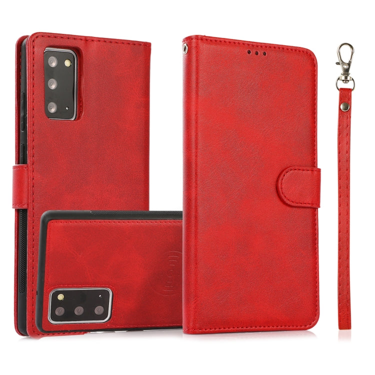 For Samsung Galaxy Note20 Calf Texture 2 in 1 Detachable Magnetic Back Cover Horizontal Flip Leather Case with Holder & Card Slots & Wallet & Photo Frame(Red) - free shipping - PMC TechLife - Order now!