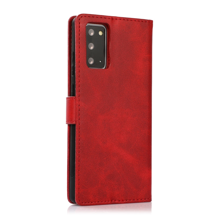 For Samsung Galaxy Note20 Calf Texture 2 in 1 Detachable Magnetic Back Cover Horizontal Flip Leather Case with Holder & Card Slots & Wallet & Photo Frame(Red) - free shipping - PMC TechLife - Order now!
