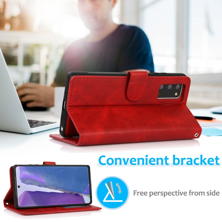 For Samsung Galaxy Note20 Calf Texture 2 in 1 Detachable Magnetic Back Cover Horizontal Flip Leather Case with Holder & Card Slots & Wallet & Photo Frame(Red) - free shipping - PMC TechLife - Order now!