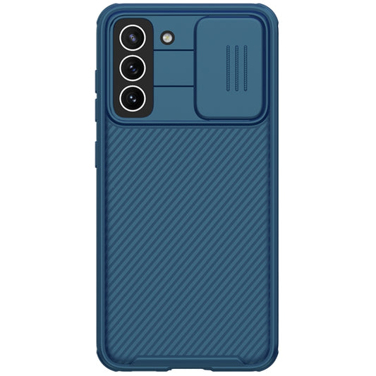 For Samsung Galaxy S21 FE 5G NILLKIN Black Mirror Pro Series Camshield Full Coverage Dust-proof Scratch Resistant Phone Case(Blue) - Galaxy Phone Cases by NILLKIN | Online Shopping South Africa | PMC Jewellery