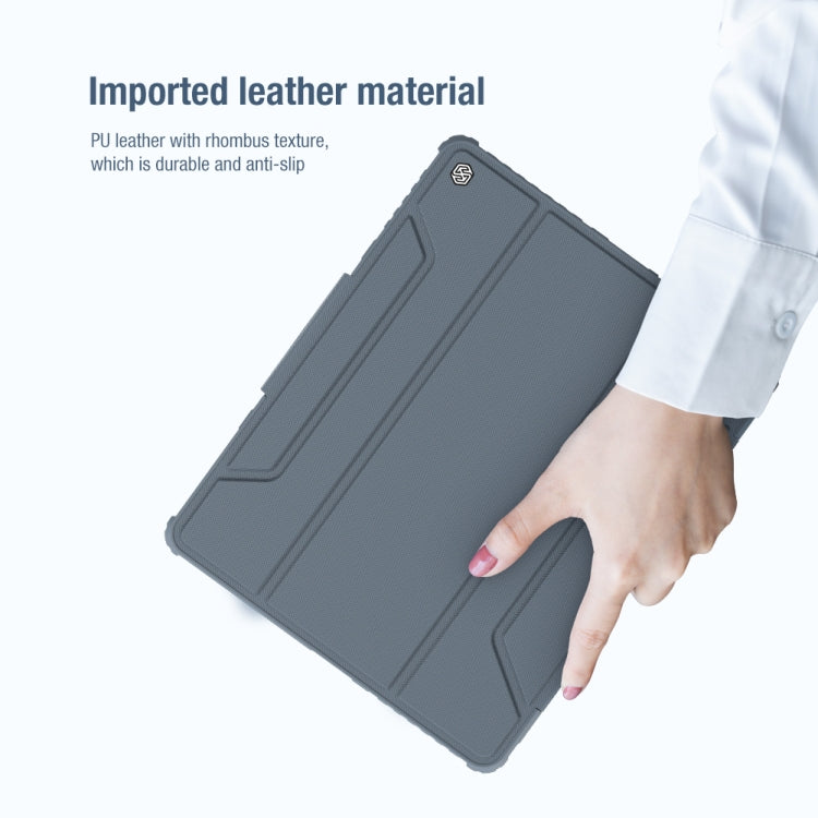 For iPad Pro 12.9 2022 / 2021 / 2020 NILLKIN Bumper Pro Horizontal Flip Leather Tablet Case with Pen Slot & Holder & Sleep / Wake-up Function(Black) - free shipping - PMC TechLife - Order now!