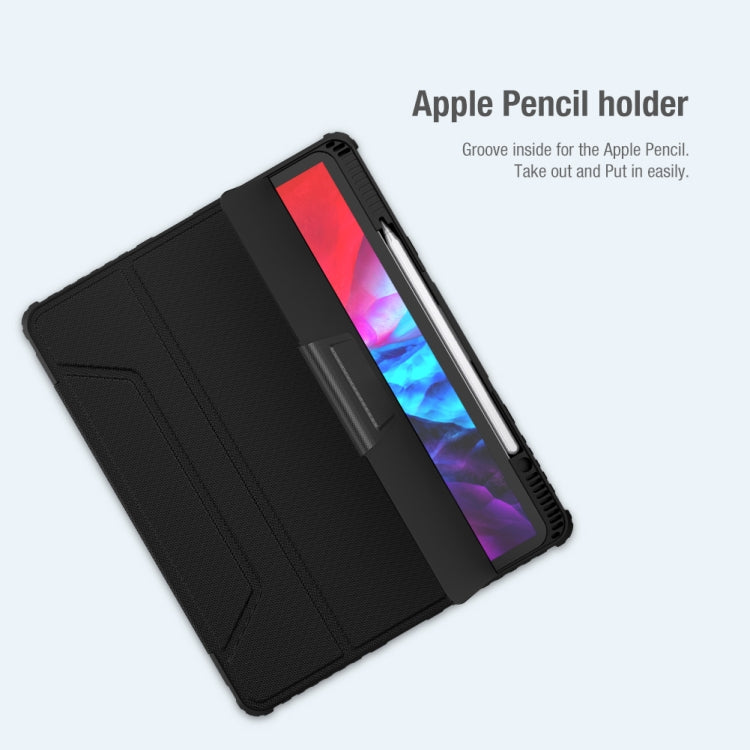 For iPad Pro 12.9 2022 / 2021 / 2020 NILLKIN Bumper Pro Horizontal Flip Leather Tablet Case with Pen Slot & Holder & Sleep / Wake-up Function (Blue) - free shipping - PMC TechLife - Order now!