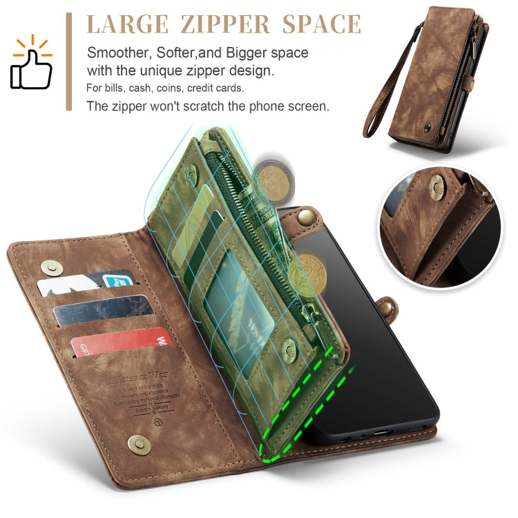 For Samsung Galaxy A12 CaseMe Detachable Multifunctional Horizontal Flip Leather Case, with Card Slot & Holder & Zipper Wallet & Photo Frame(Brown) - Galaxy Phone Cases by CaseMe | Online Shopping South Africa | PMC TechLife | Buy Now Pay Later Mobicred