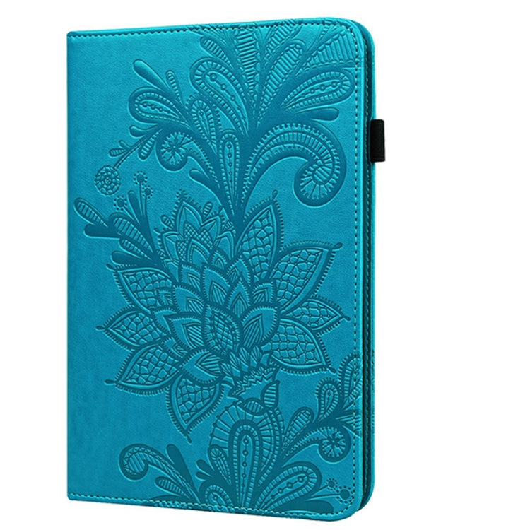 Lace Flower Embossing Pattern Horizontal Flip Leather Case with Holder & Card Slots & Wallet & Photo Frame & Sleep / Wake-up Function For iPad 9.7 2018 / 9.7  2017 / Air 2 / Air(Blue) - free shipping - PMC TechLife - Order now!