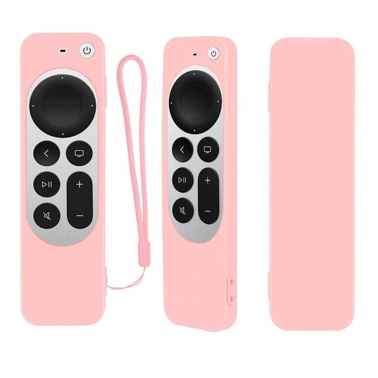 Silicone Protective Case Cover with Rope For Apple TV 4K 4th Siri Remote Controller(Pink) - Apple TV Accessories by PMC Jewellery | Online Shopping South Africa | PMC Jewellery