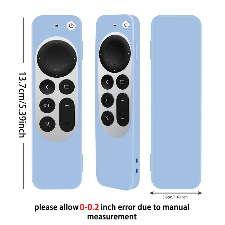Silicone Protective Case Cover with Rope For Apple TV 4K 4th Siri Remote Controller(Sky Blue) - Apple TV Accessories by PMC TechLife | Online Shopping South Africa | PMC TechLife