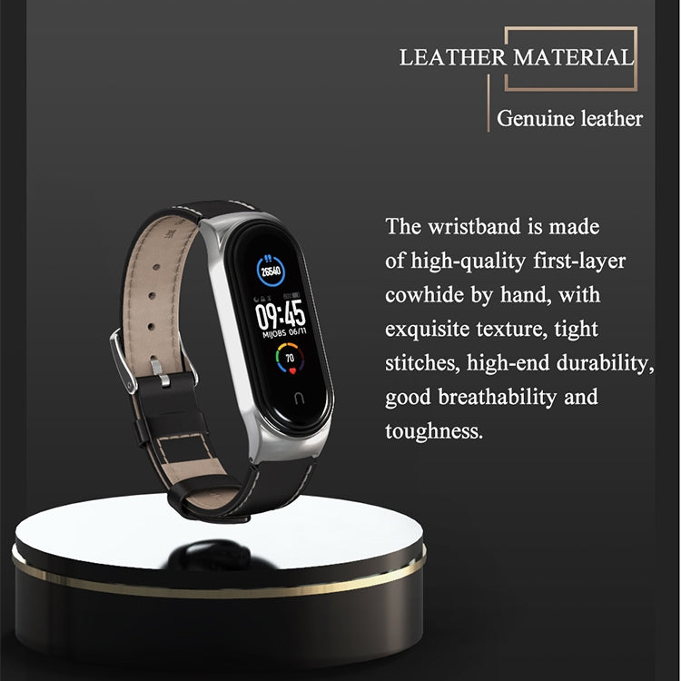 For Xiaomi Mi Band 6 / 5 / 4 / 3 Mijobs CS Microfiber Leather Watch Band(Black + Silver) - free shipping - PMC TechLife - Order now!