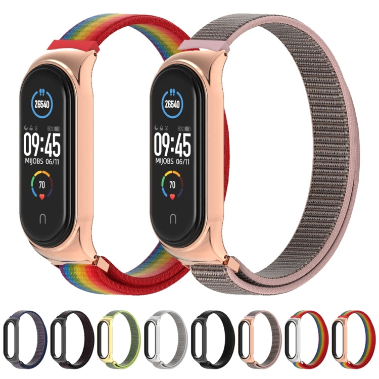 For Xiaomi Mi Band 6 / 5 / 4 / 3 Mijobs CS Breathable Nylon Watch Band(Rainbow Rose gold) - free shipping - PMC TechLife - Order now!