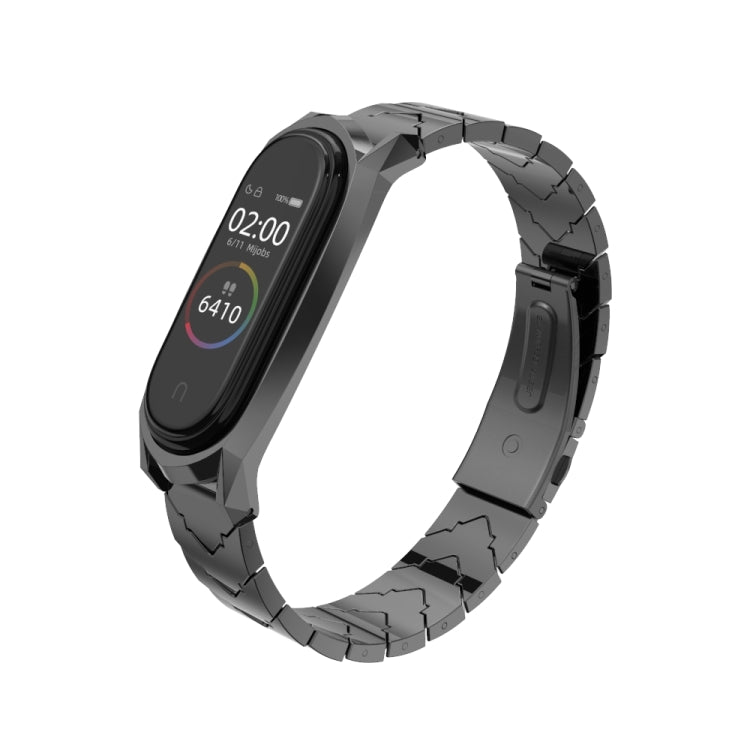 For Xiaomi Mi Band 6 / 5 / 4 / 3 Mijobs GT Metal Stainless Steel V Type Watch Band(Black) - Watch Bands by MIJOBS | Online Shopping South Africa | PMC TechLife | Buy Now Pay Later Mobicred