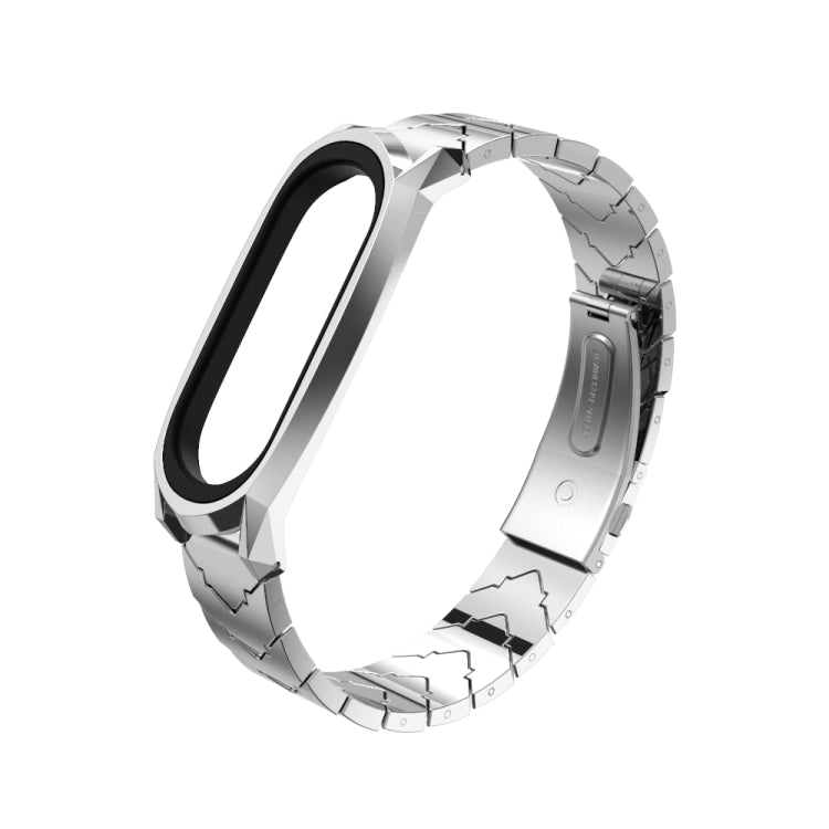 For Xiaomi Mi Band 6 / 5 / 4 / 3 Mijobs GT Metal Stainless Steel V Type Watch Band(Silver) - Watch Bands by MIJOBS | Online Shopping South Africa | PMC TechLife | Buy Now Pay Later Mobicred