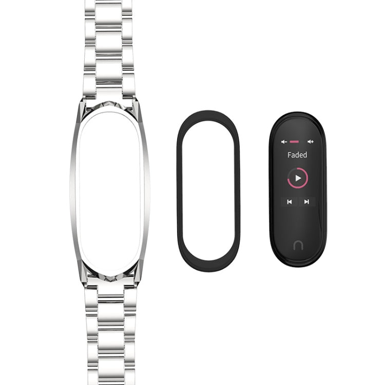 For Xiaomi Mi Band 6 / 5 / 4 / 3 Mijobs Three Beads Metal GT Stainless Steel Watch Band(Silver) - free shipping - PMC TechLife - Order now!