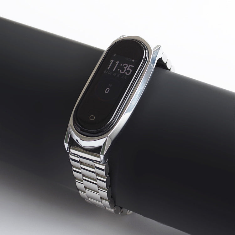 For Xiaomi Mi Band 6 / 5 / 4 / 3 Mijobs Three Beads Metal GT Stainless Steel Watch Band(Gold) - Watch Bands by MIJOBS | Online Shopping South Africa | PMC TechLife | Buy Now Pay Later Mobicred