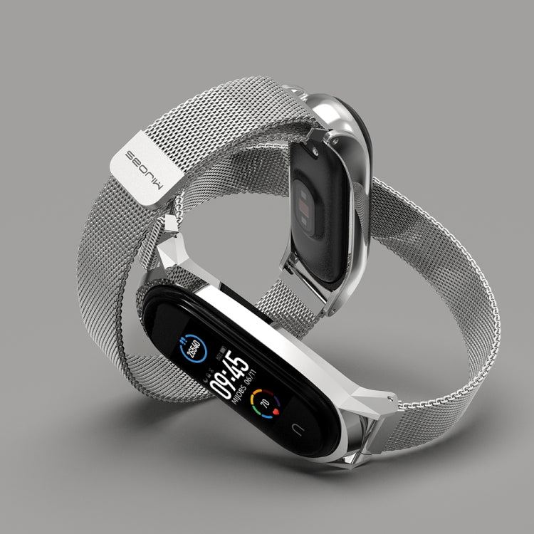 For Xiaomi Mi Band 6 / 5 / 4 / 3 Mijobs Milan Magnetic GT Stainless Steel Watch Band(Blue) - Watch Bands by MIJOBS | Online Shopping South Africa | PMC TechLife | Buy Now Pay Later Mobicred